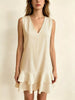 Full Size Sleeveless V-Neck Tiered Ruffle Mini Dress Plus Size