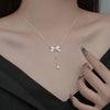 925 Sterling Silver Bow Pendant Necklace test