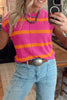 Stripe Knit Western Short Sleeve Sweater test