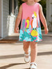 Children's Tropical Parrot Print Sleeveless Dress test