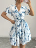 Printed Surplice Layered Mini Dress test
