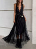 Lace V-Neck Sleeveless Maxi Dress test