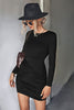 Twist Front Ruched Long Sleeve Mini Dress test