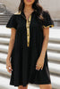 Sequin Half Button Short Sleeve Dress test