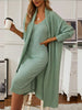 V-Neck Cami Dress and Open Front Cardigan Sweater Set test