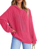 Ribbed Oversized Hoodie Sweatshirt with Pocket test
