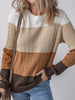 Colorblock Cable Knit Round Neck Sweater test