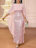 Sequin Cape Overlay Evening Dress test