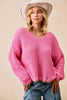 BiBi V-Neck Sweater with Colorful Trim