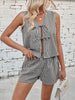 Gingham Print Tie Front Top and Shorts Set test