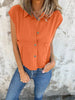 Full Size Button Down Cap Sleeve Linen Shirt Plus Size test