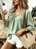 Full Size Textured V-Neck Casual T-Shirt Plus Size test