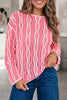 Wavy Detail Hollow Out Knit Long Sleeve Sweater test