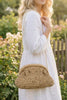 Fame Woven Raffia Frame Shoulder Bag test