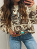Graphic Round Neck Long Sleeve Sweater test