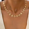 18K Gold-Plated Alloy Flower Chain Necklace test