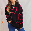 Heart Pattern Long Sleeve Sweater test