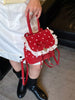 Polka Dot Lace Trim Backpack Bag test