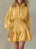 Quarter-Zip Smocked Waist Mini Dress test