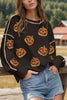 Sequin Pumpkin Round Neck Long Sleeve Sweatshirt test