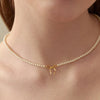 Copper Pearls Bow Necklace test