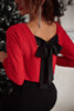 Bowknot V-Neck Long Sleeve Blouse test