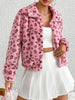 Leopard Zip Up Long Sleeve Furry Jacket test