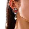 Zinc Alloy Flower Pearl Drop Earrings test