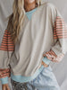 Striped Colorblock Patchwork Drop Shoulder Sweatshirt test