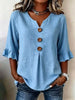 Full Size Casual Ruffle‑Sleeve Decor‑Button Top Plus Size test