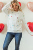 Heart Sequin Round Neck Long Sleeve Sweater test