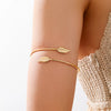 18K Gold-Plated Leaf Open Cuff Bracelet test