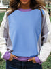 Exposed Seam Colorblock Patchwork Ribbed Trim Sweatshirt test