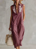 Full Size Striped Sleeveless Collared Neck Shirt Dress Plus Size test