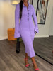 Button Front Long Sleeve Midi Dress test