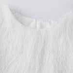 Women's 2026 Trendy White Fluffy Fur Sleeveless Cropped Top Soft Fuzzy Blouse Casual Party Daily Streetwear Fashion Top