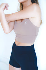 I Am Confident Beige Cropped Tank