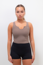 I Am Self Love Ribbed Quick-Dry Butter Taupe Tank