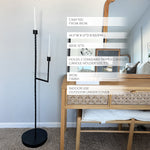 50 Inch Black Iron Floor Candelabra