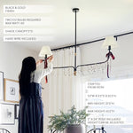 61 Inch Two Shade Linear Iron Pendant