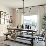 61 Inch Two Shade Linear Iron Pendant