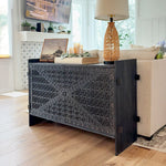 48 Inch Carved Pattern Wood Console Table