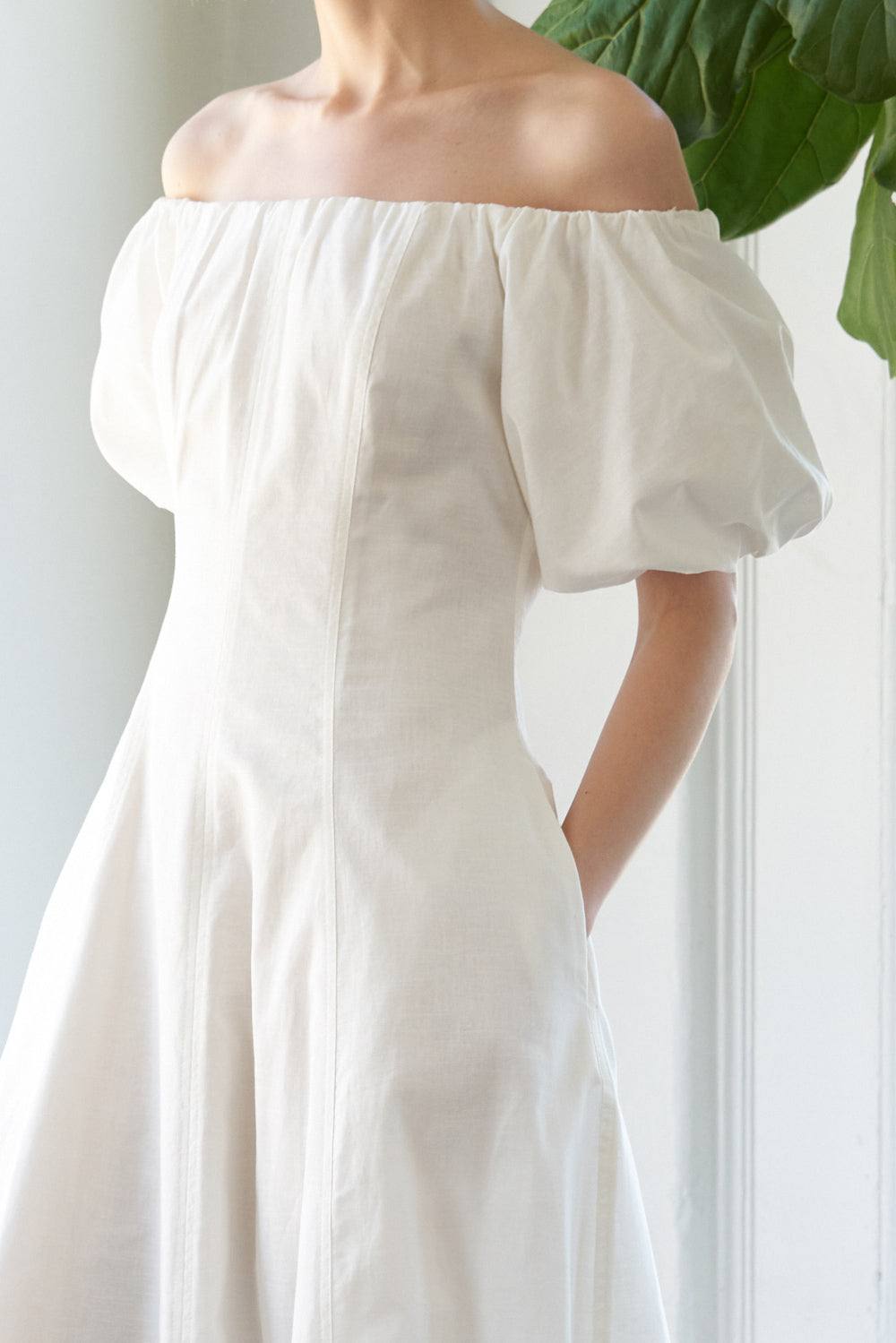 PROTECTING MY PEACE WOVEN MIDI DRESS