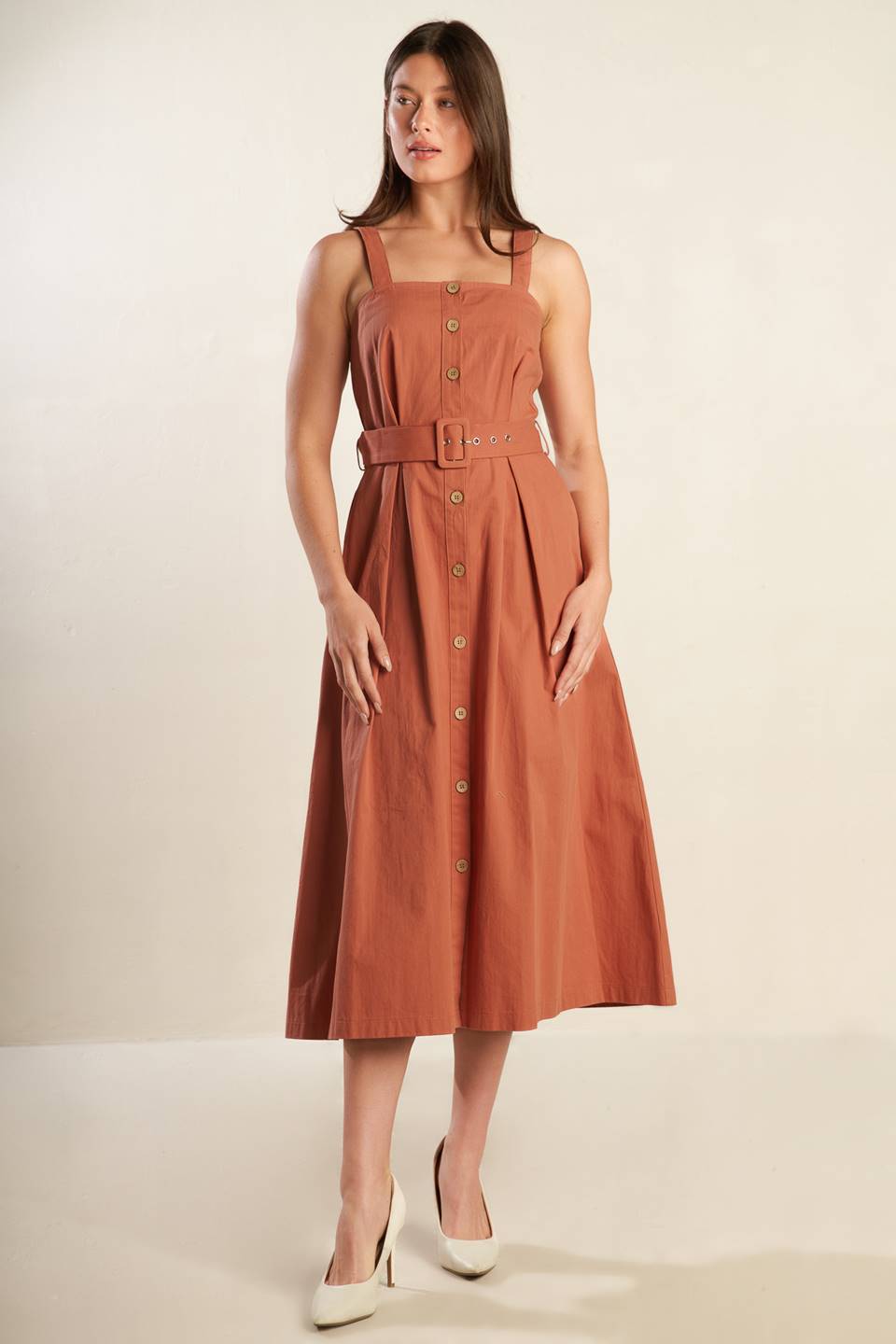 CALIFORNIA DREAMING WOVEN MIDI DRESS