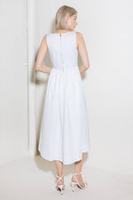 CATCH THE SUN IN WHITEWOVEN MIDI DRESS