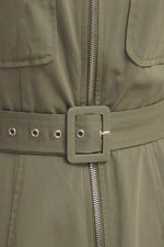 OLIVE GROVE WOVEN MIDI DRESS