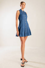 WHERE I WANT TO BE DENIM MINI DRESS