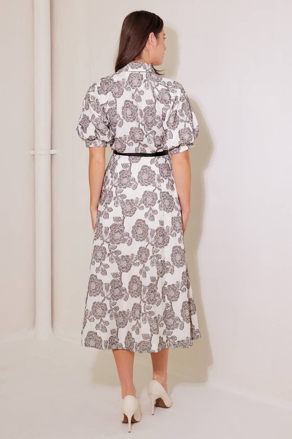 TIME AFTER TIME WOVEN MIDI DRESS