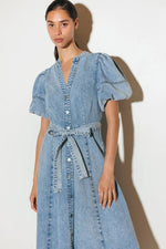 BAREFORM LIGHT DENIM MIDI DRESS