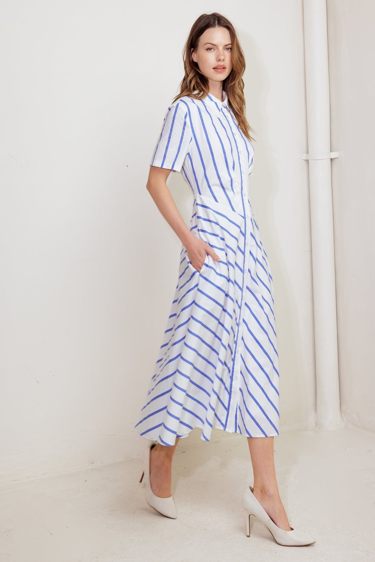 YOU HAD ME AT WOVEN MIDI DRESS